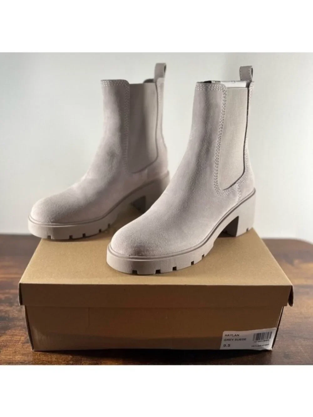 Listing for Steve Madden HAYLAN Grey Suede Boots (Size 9.5m AND 11m)